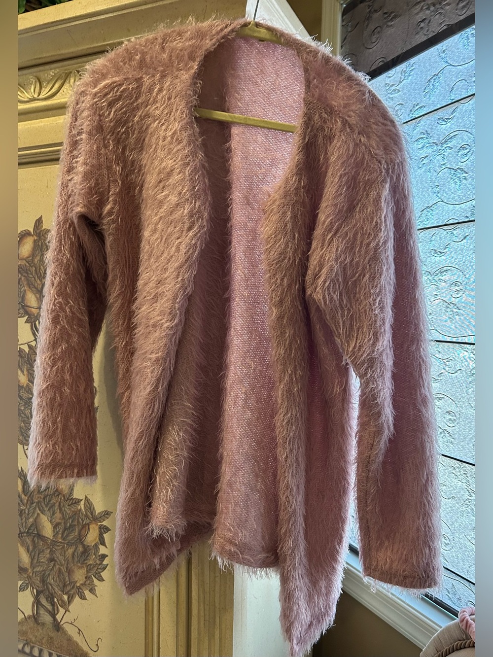 Lightweight Fuzzy Cardigan, Size M Blush/Dusty Rose Another Reason
